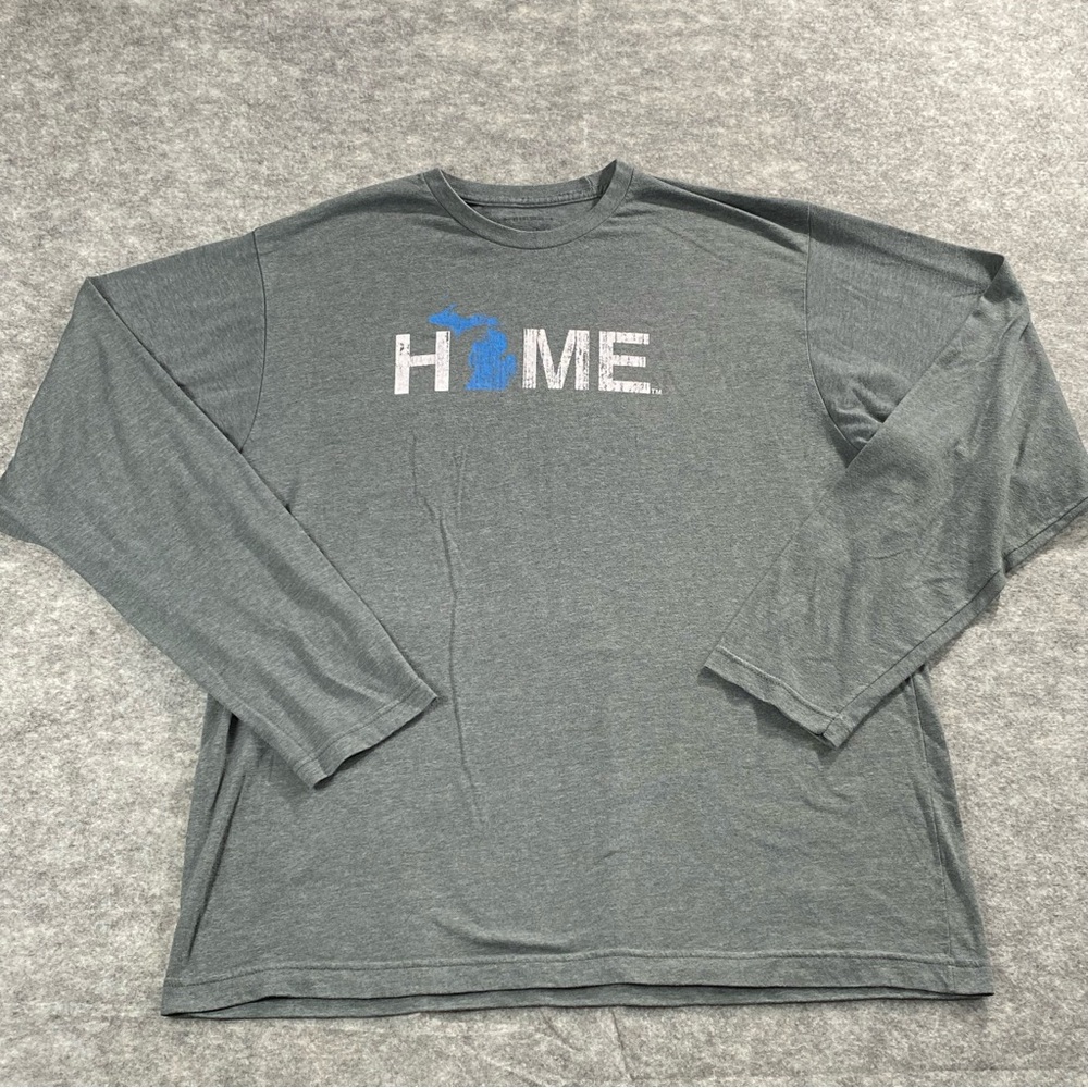 My State Threads Michigan Womens Gray Long Sleeve Pullover‎ Tee Size XL - Picture 2 of 8